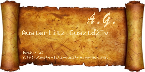 Austerlitz Gusztáv névjegykártya
